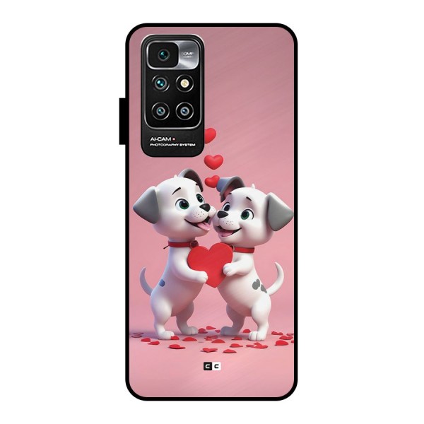 Two Puppies Together Metal Back Case for Redmi 10 Prime