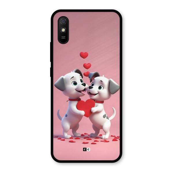 Two Puppies Together Metal Back Case for Redmi 9i