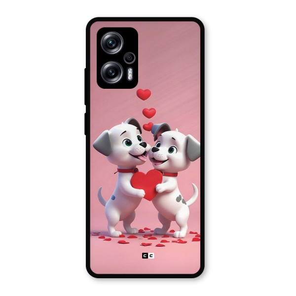 Two Puppies Together Metal Back Case for Redmi K50i