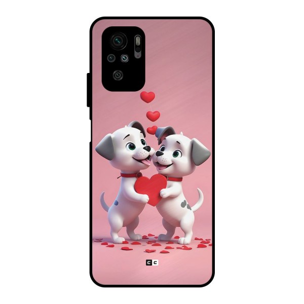 Two Puppies Together Metal Back Case for Redmi Note 10S