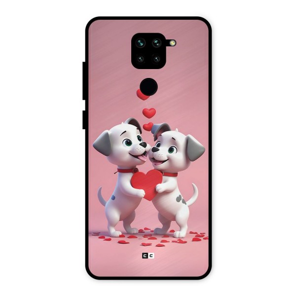 Two Puppies Together Metal Back Case for Redmi Note 9