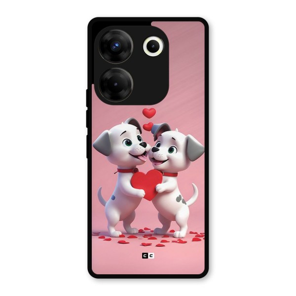 Two Puppies Together Metal Back Case for Tecno Camon 20