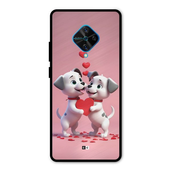 Two Puppies Together Metal Back Case for Vivo S1 Pro