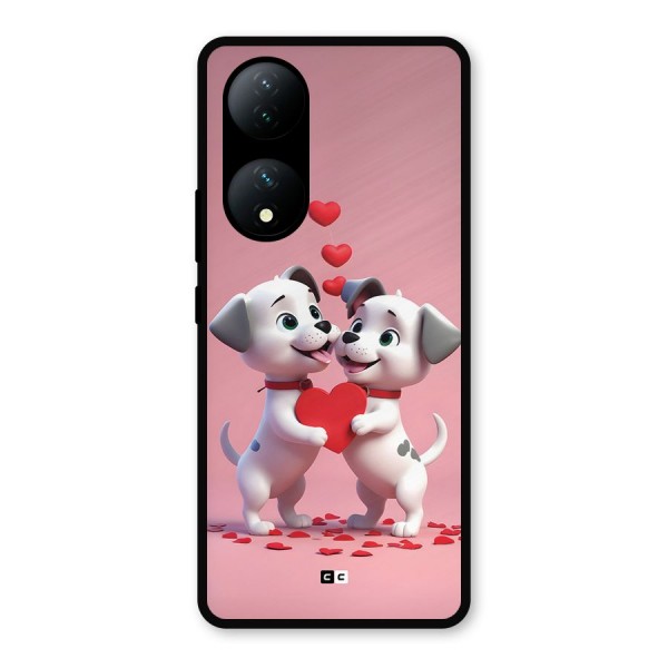 Two Puppies Together Metal Back Case for Vivo T2