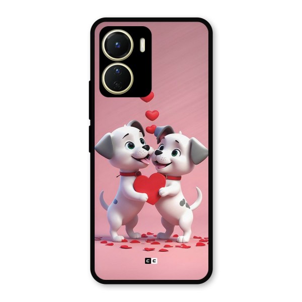 Two Puppies Together Metal Back Case for Vivo T2x