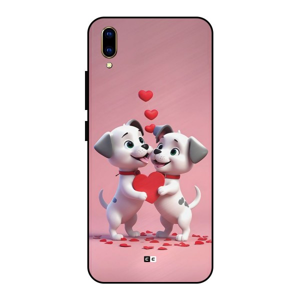 Two Puppies Together Metal Back Case for Vivo V11 Pro