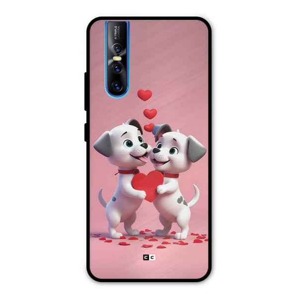 Two Puppies Together Metal Back Case for Vivo V15 Pro