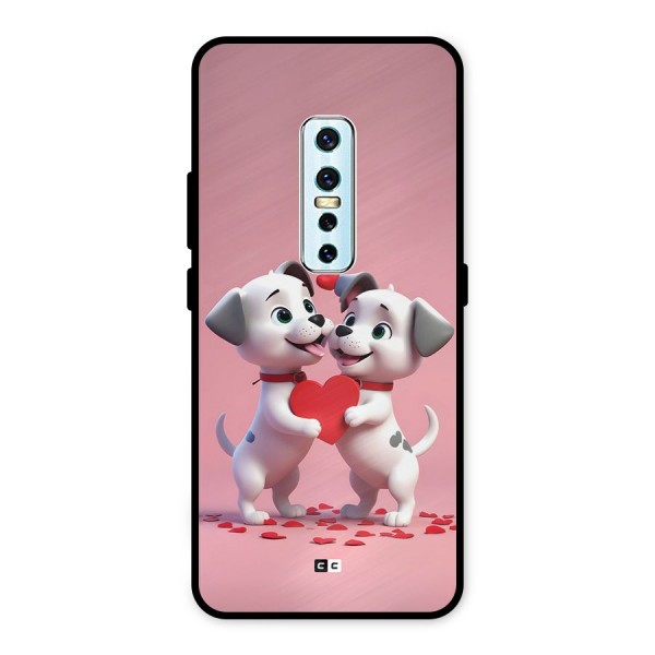 Two Puppies Together Metal Back Case for Vivo V17 Pro