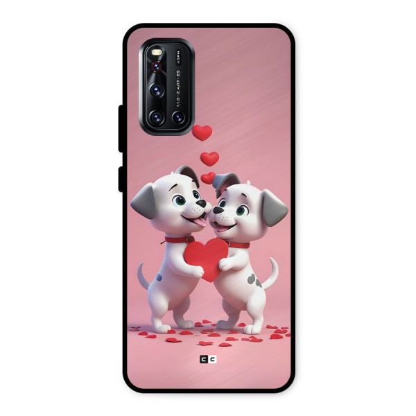 Two Puppies Together Metal Back Case for Vivo V19