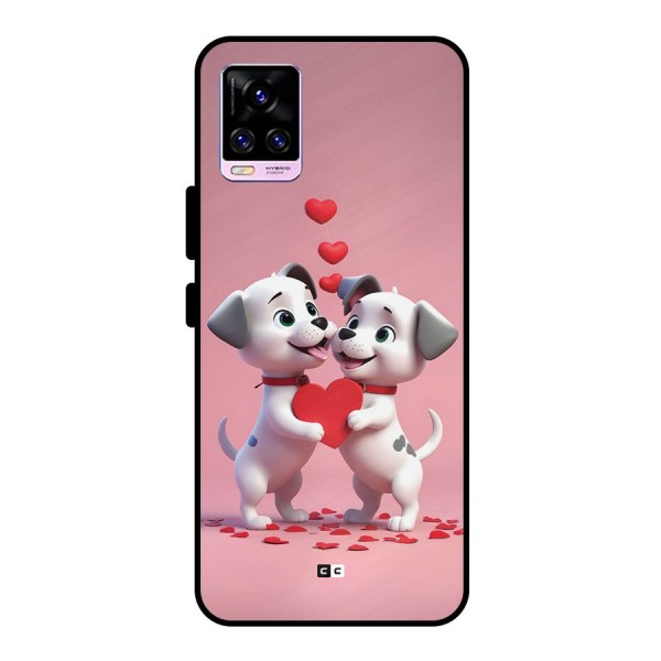 Two Puppies Together Metal Back Case for Vivo V20 Pro