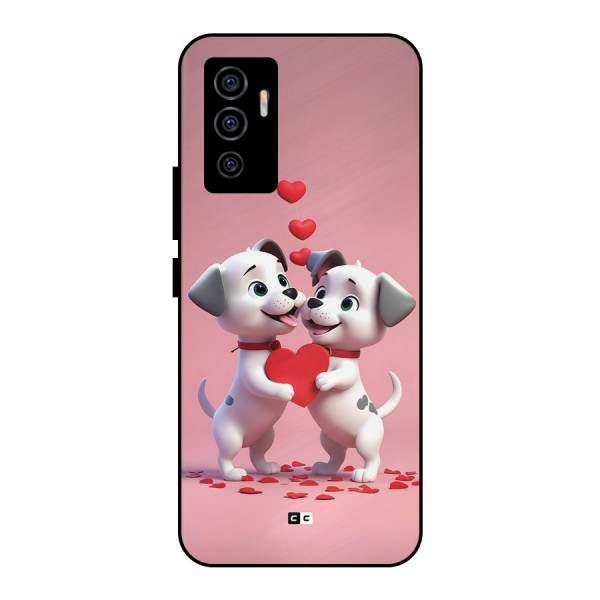 Two Puppies Together Metal Back Case for Vivo V23e