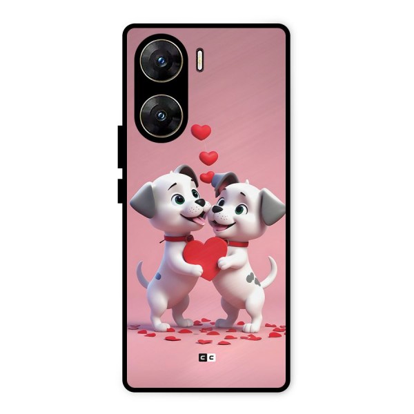 Two Puppies Together Metal Back Case for Vivo V29e