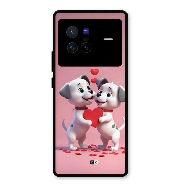 Two Puppies Together Metal Back Case for Vivo X80