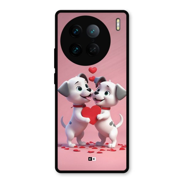 Two Puppies Together Metal Back Case for Vivo X90 Pro