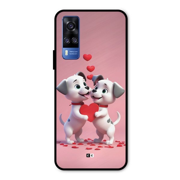 Two Puppies Together Metal Back Case for Vivo Y31