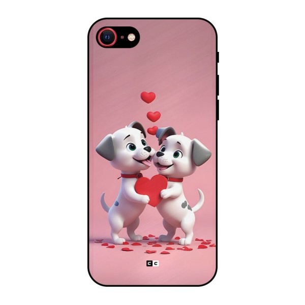 Two Puppies Together Metal Back Case for iPhone SE 2020