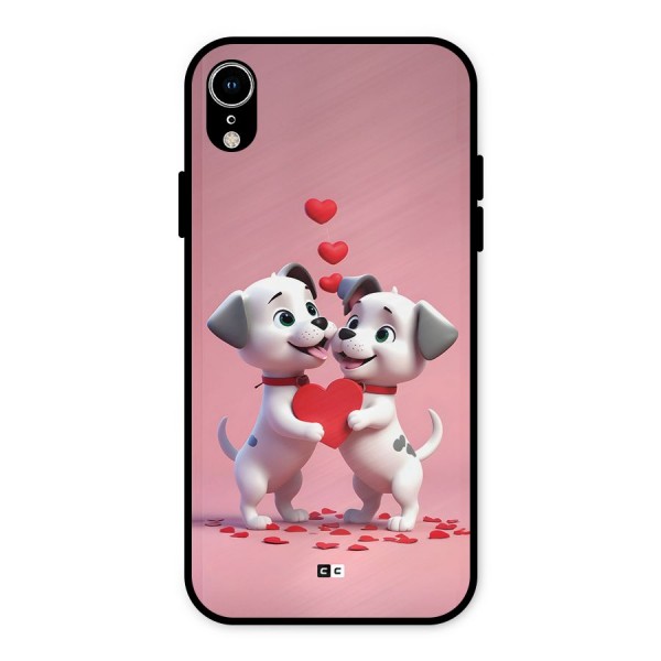 Two Puppies Together Metal Back Case for iPhone XR