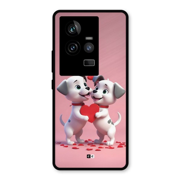 Two Puppies Together Metal Back Case for iQOO 11 5G