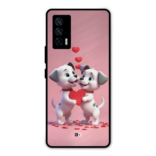 Two Puppies Together Metal Back Case for iQOO 7 5G