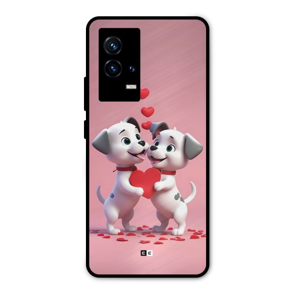 Two Puppies Together Metal Back Case for iQOO 9 5G