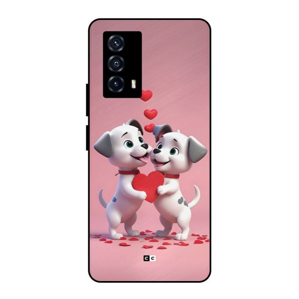 Two Puppies Together Metal Back Case for iQOO Z5