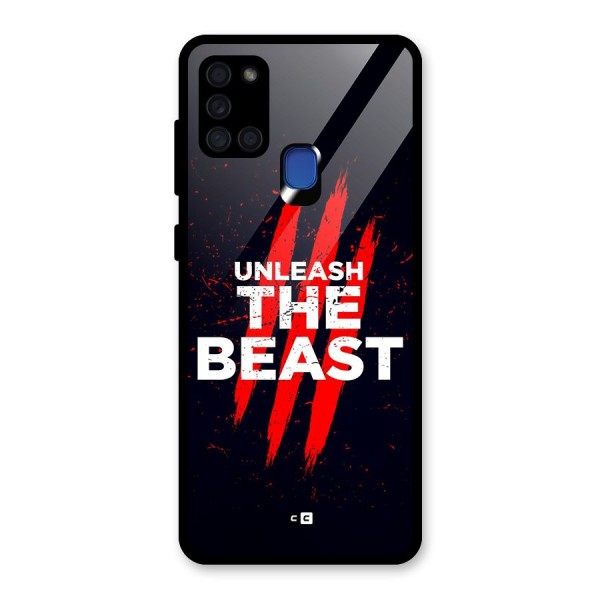 Unleash The Beast Glass Back Case for Galaxy A21s