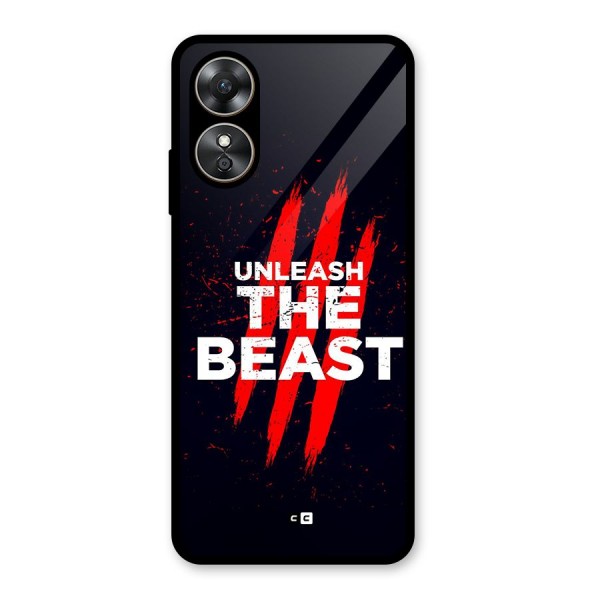 Unleash The Beast Glass Back Case for Oppo A17