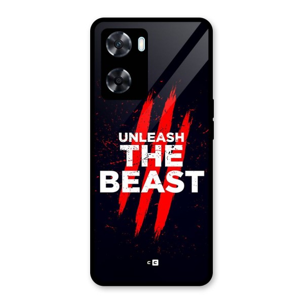 Unleash The Beast Glass Back Case for Oppo A77s