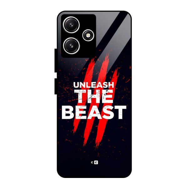 Unleash The Beast Glass Back Case for Poco M6 Pro