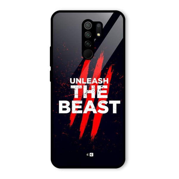 Unleash The Beast Glass Back Case for Redmi 9 Prime