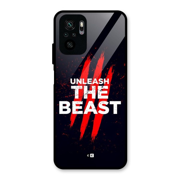 Unleash The Beast Glass Back Case for Redmi Note 10