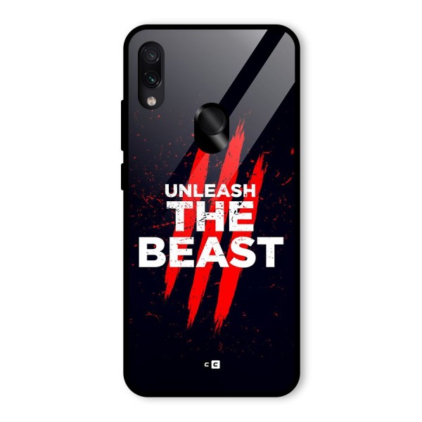 Unleash The Beast Glass Back Case for Redmi Note 7S