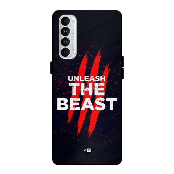 Unleash The Beast Metal Back Case for Oppo Reno4 Pro