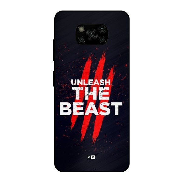 Unleash The Beast Metal Back Case for Poco X3