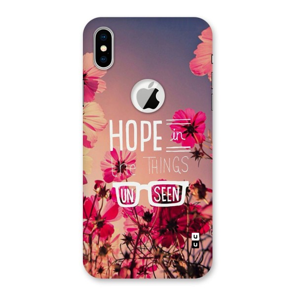 Unseen Hope Back Case for iPhone XS Logo Cut