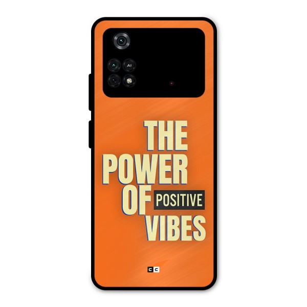 Upbeat Vibes Metal Back Case for Poco M4 Pro 4G