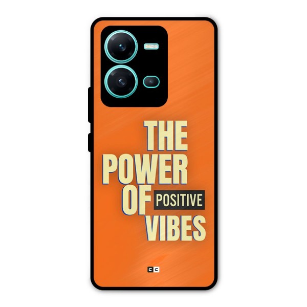 Upbeat Vibes Metal Back Case for Vivo V25