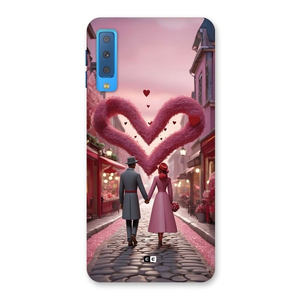 Valetines Couple Walking Back Case for Galaxy A7 (2018)