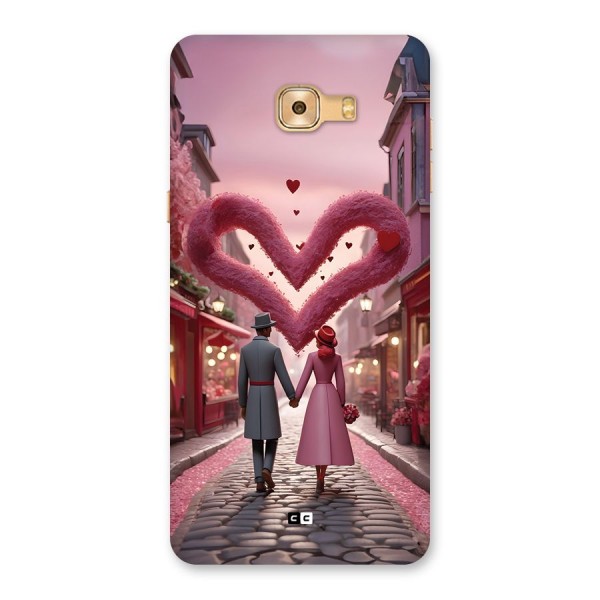 Valetines Couple Walking Back Case for Galaxy C9 Pro