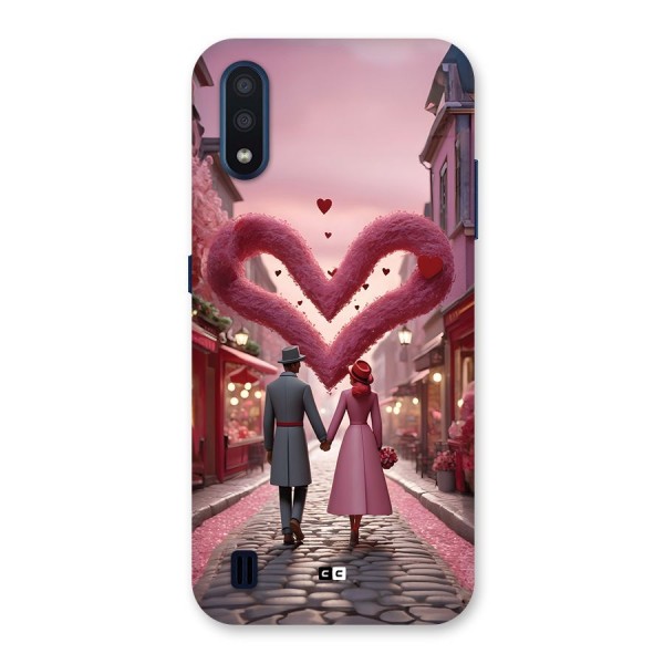 Valetines Couple Walking Back Case for Galaxy M01