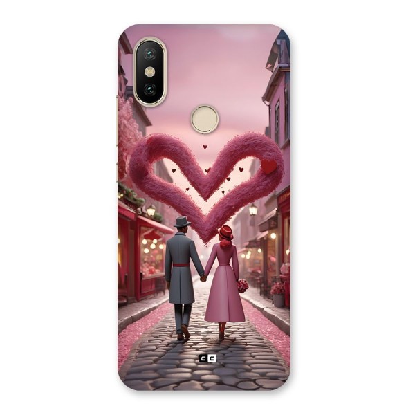 Valetines Couple Walking Back Case for Mi A2