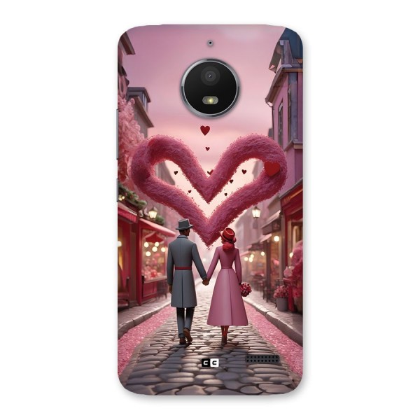 Valetines Couple Walking Back Case for Moto E4