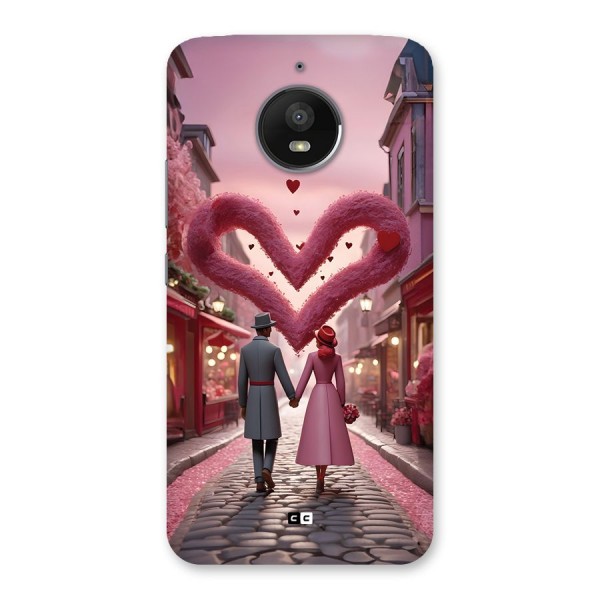 Valetines Couple Walking Back Case for Moto E4 Plus