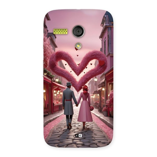 Valetines Couple Walking Back Case for Moto G