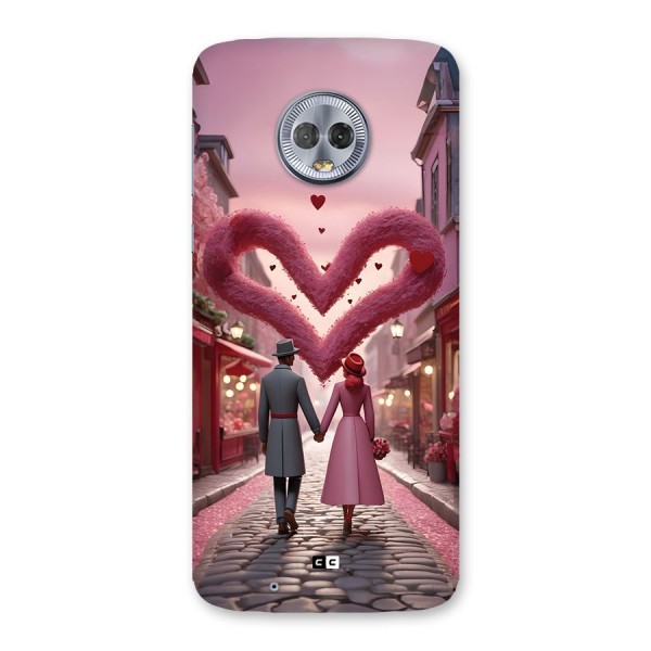 Valetines Couple Walking Back Case for Moto G6