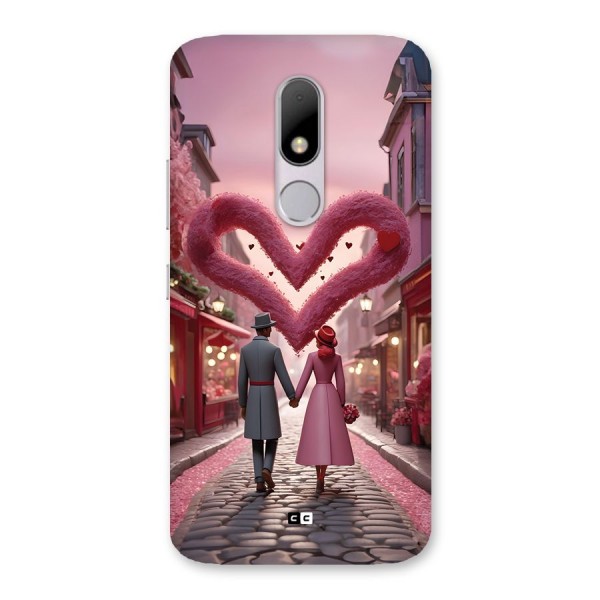 Valetines Couple Walking Back Case for Moto M