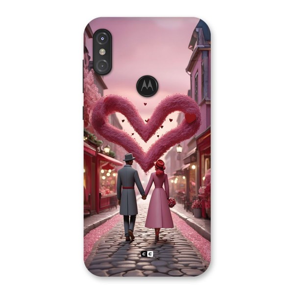 Valetines Couple Walking Back Case for Motorola One Power