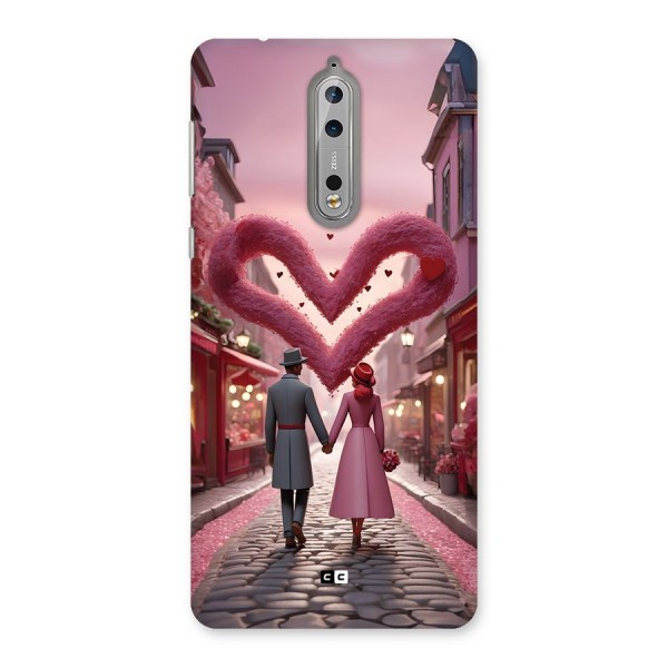 Valetines Couple Walking Back Case for Nokia 8