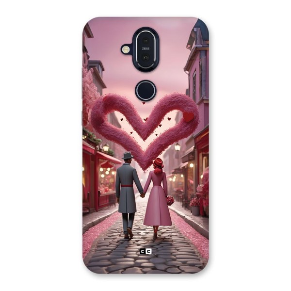 Valetines Couple Walking Back Case for Nokia 8.1