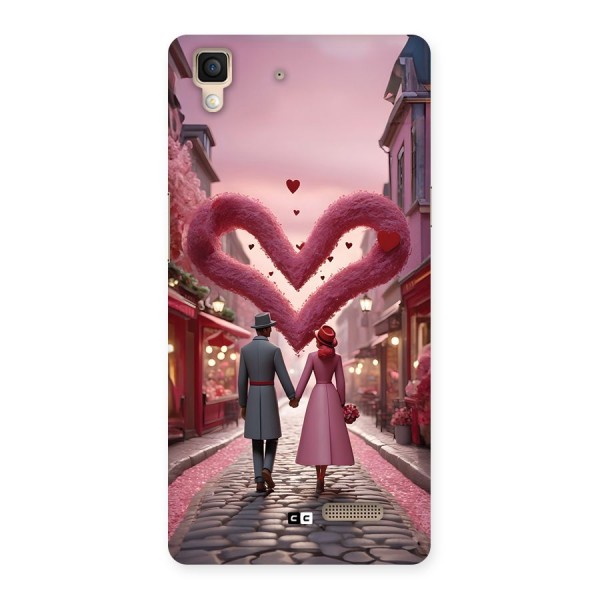 Valetines Couple Walking Back Case for Oppo R7